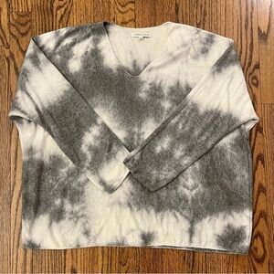 Gray and White Tie-Dye Sweater